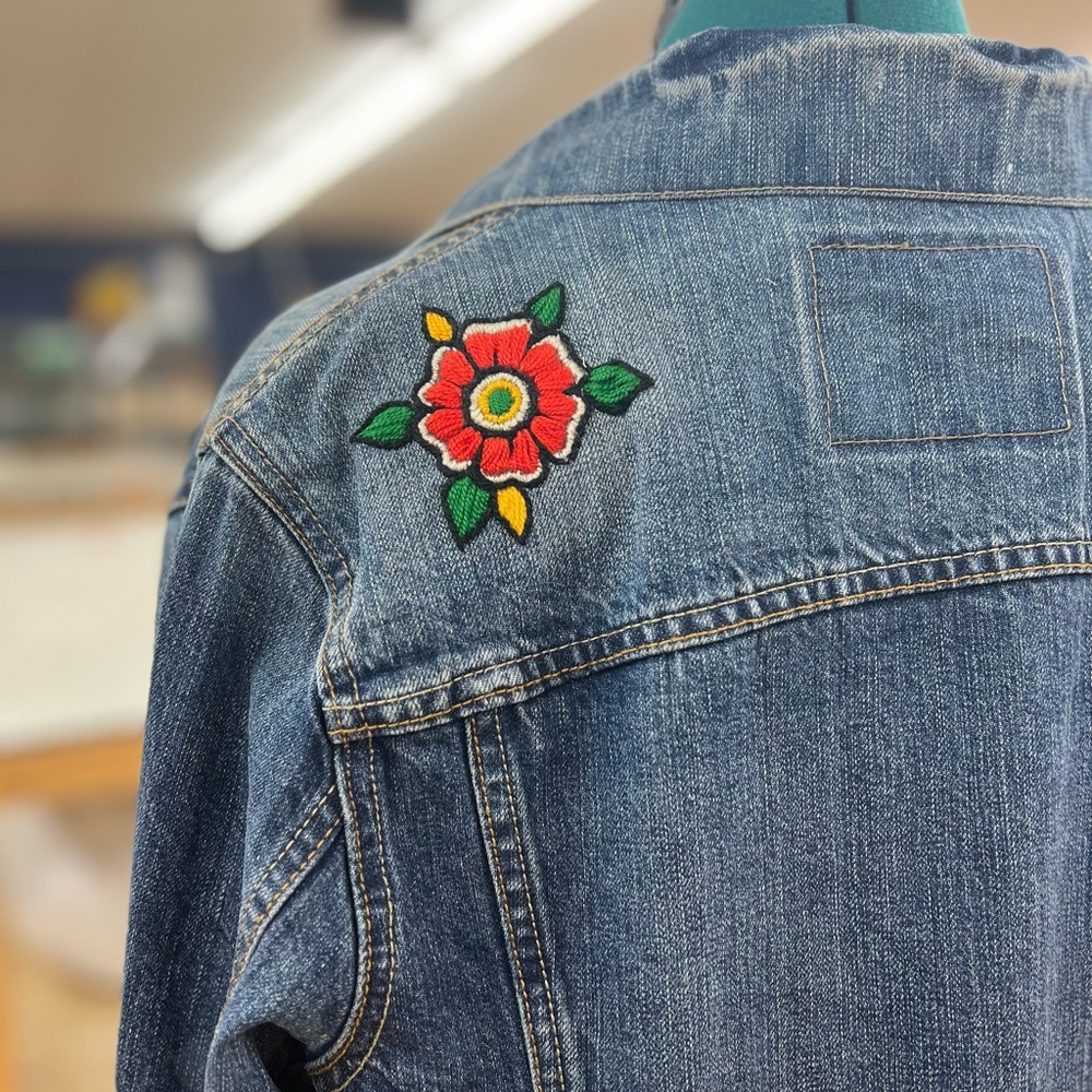 Hand Embroidered Levi’s Jean Jacket One-Of-a-Kind